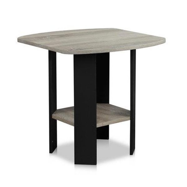 Highkey Simple Design End-Side Table; Oak Grey & Black - 19.6 x 20 x 20 in. LR25361